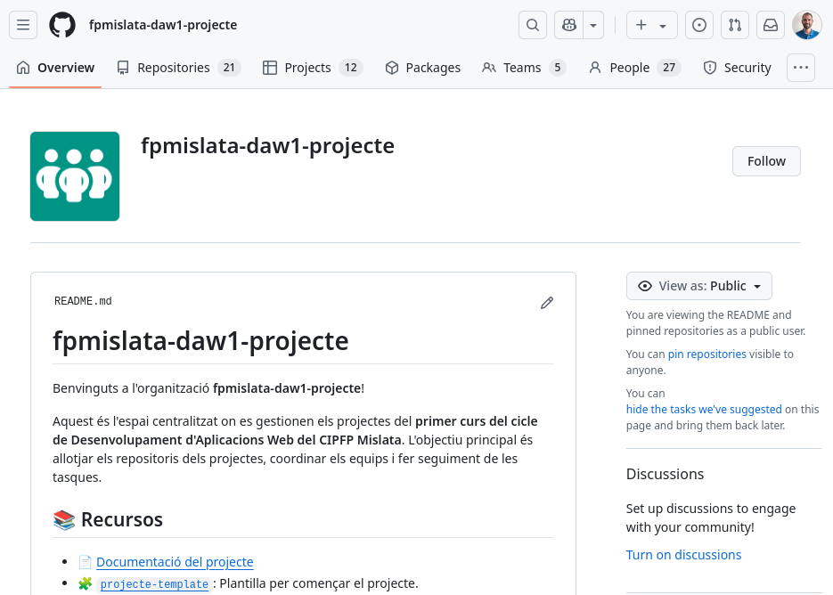 Proposta d'ús de les organitzacions en l'àmbit educatiu - Introducció a ...